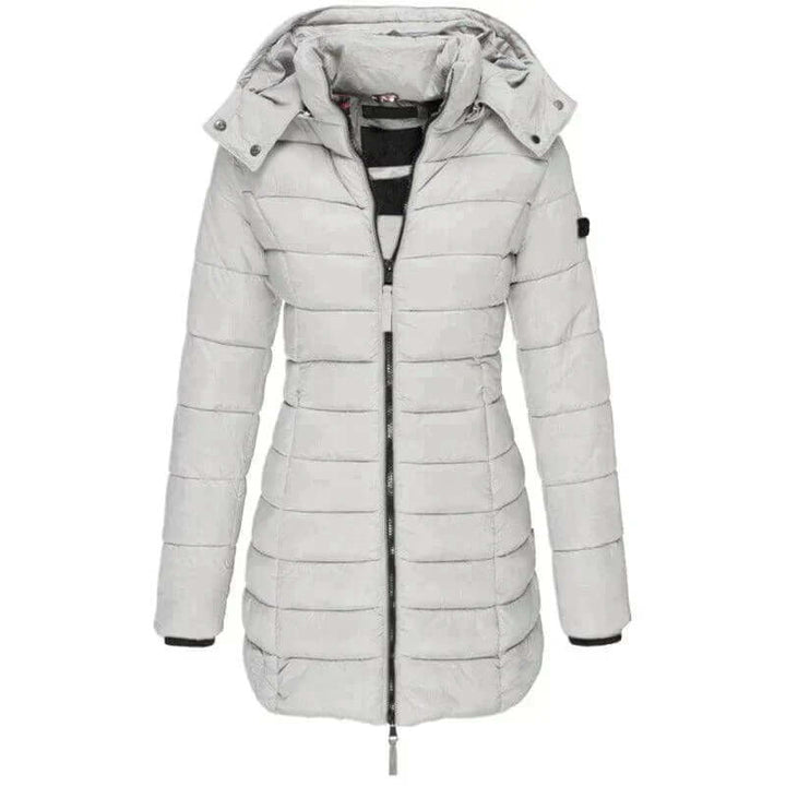 Drune | Damen Lange Winter Pufferjacke mit Kapuze