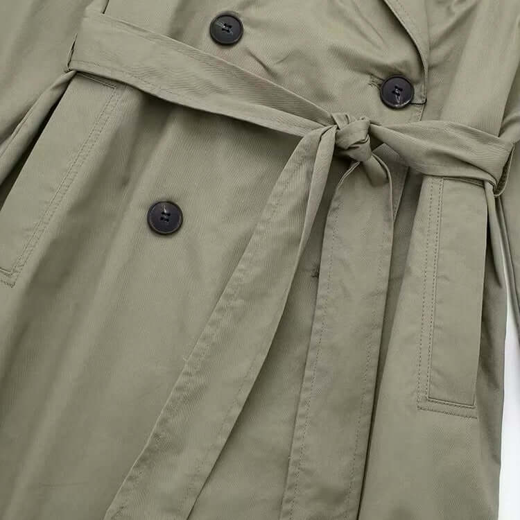 Drune | Eleganter doppelt gefütterter Damen-Trenchcoat mit Gürtel