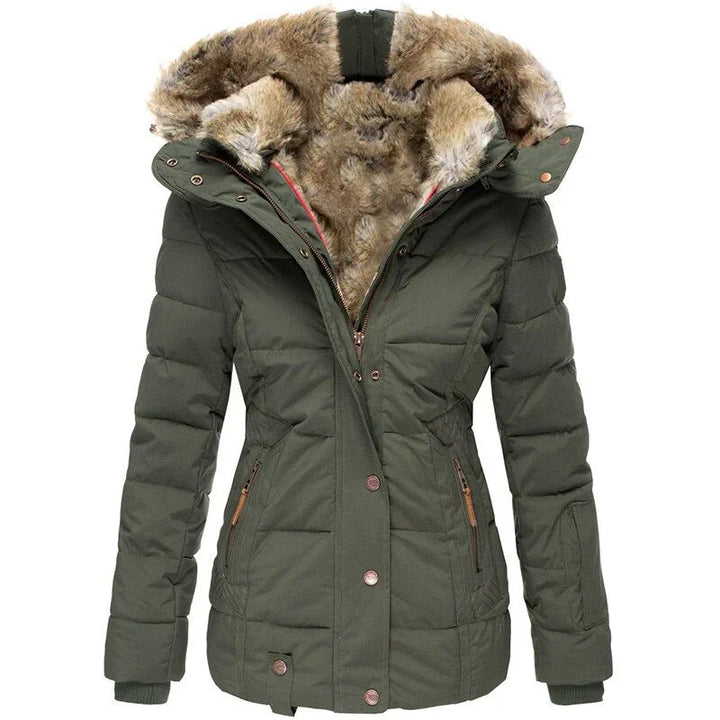 Drune | Modischer Wintermantel mit Futter aus Fell für Damen