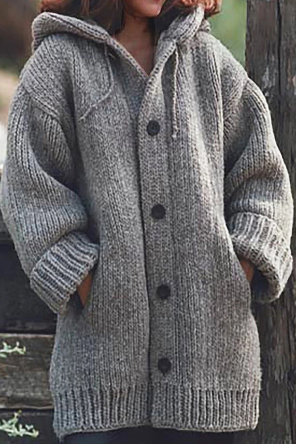 Drune | Stylischer und bequemer Khaki-Hoodie-Cardigan