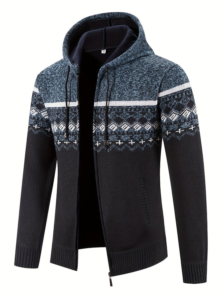 Drune | Gemusterter Hoodie Baumwolle und Polyester Warm und Stilvoll