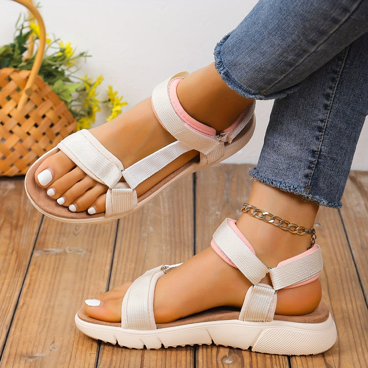 Drune | Damen Sandalen: Farbblock, Rutschfest, Elegant, Leicht, Outdoor, Sommer
