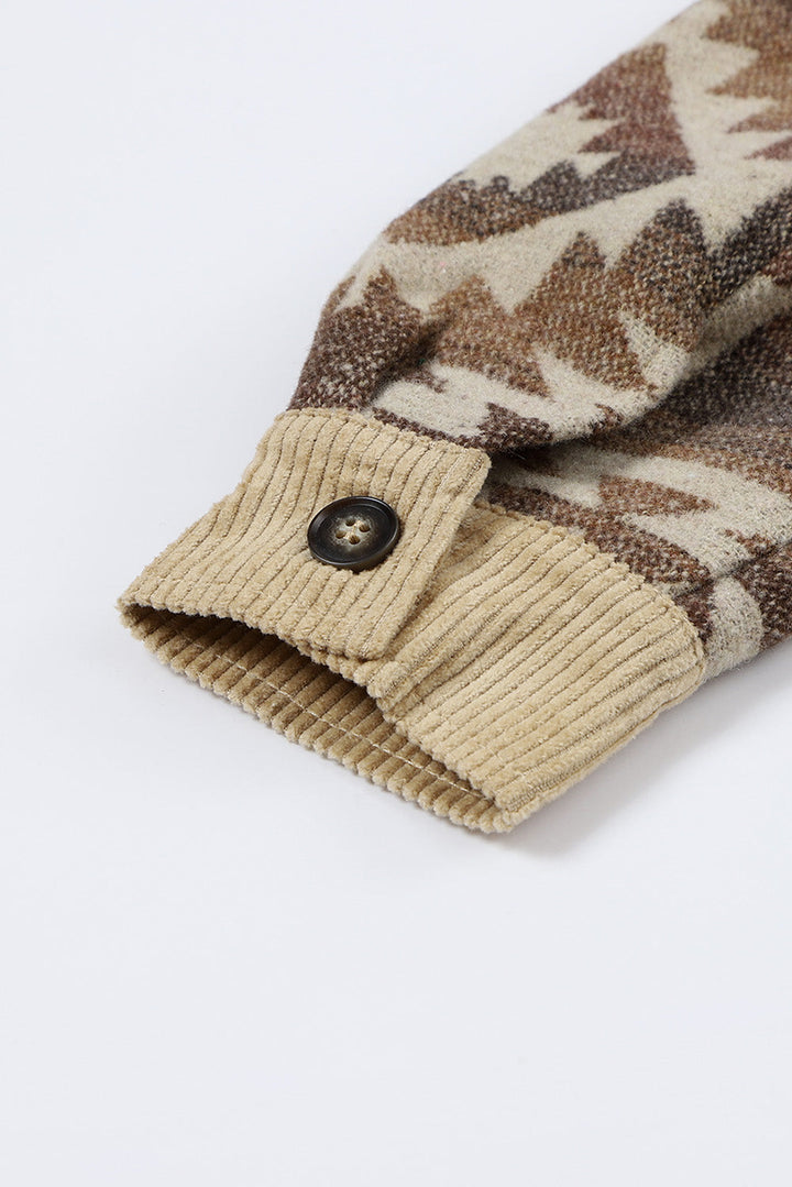 Drune | Aztek-muster Shirtjacke Baumwolle Komfort und Stil