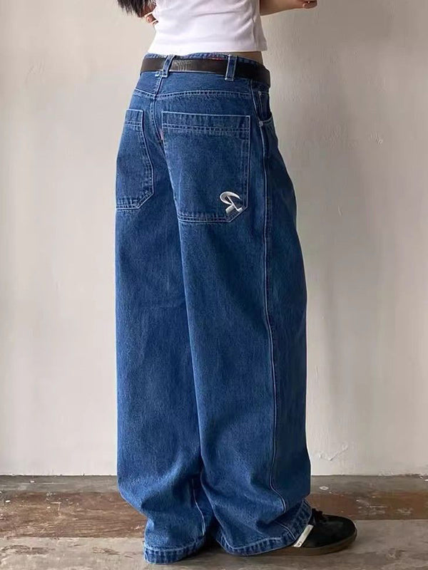 Drune | Weinlese Jeans Mit Taschenstickerei Im Boyfriend Schnitt