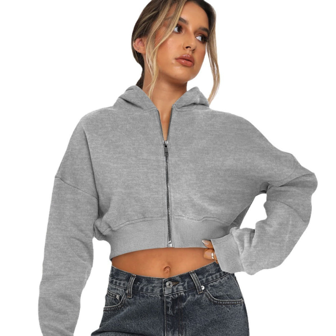 Drune | Kurzer Fleece-Hoodie mit Reißverschluss