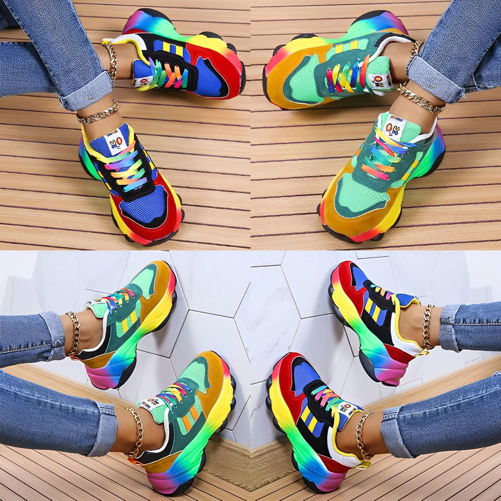 Drune - bunte klobige Turnschuhe für Damen | Multicolor Design Sneaker Damen