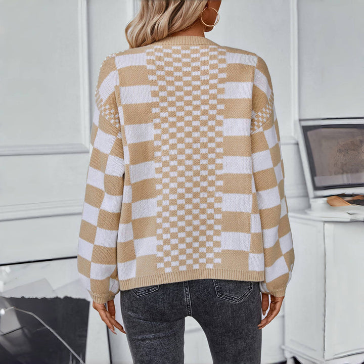 Drune | Karierter Strick Strickjacke