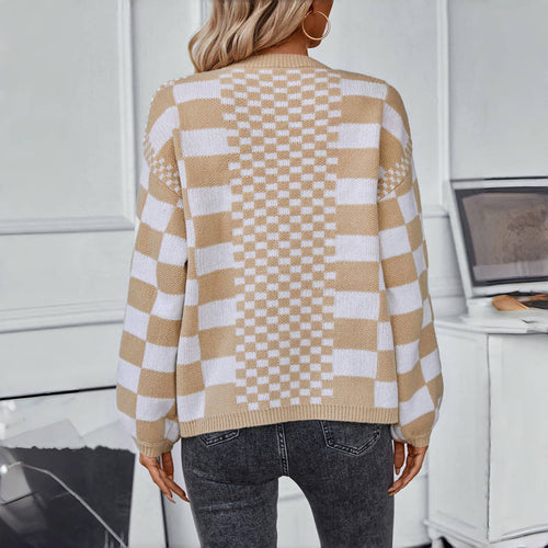 Drune | Karierter Strick Strickjacke