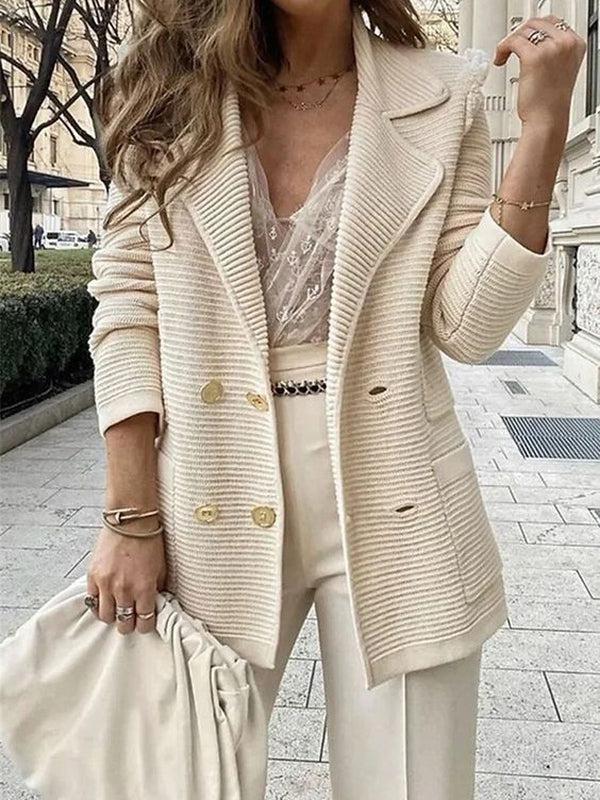 Drune | Groovy Langarm-Strickjacke Mit Einfarbigen Ärmeln