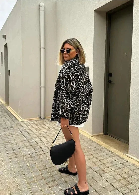 Drune | Leoparden Bomberjacke