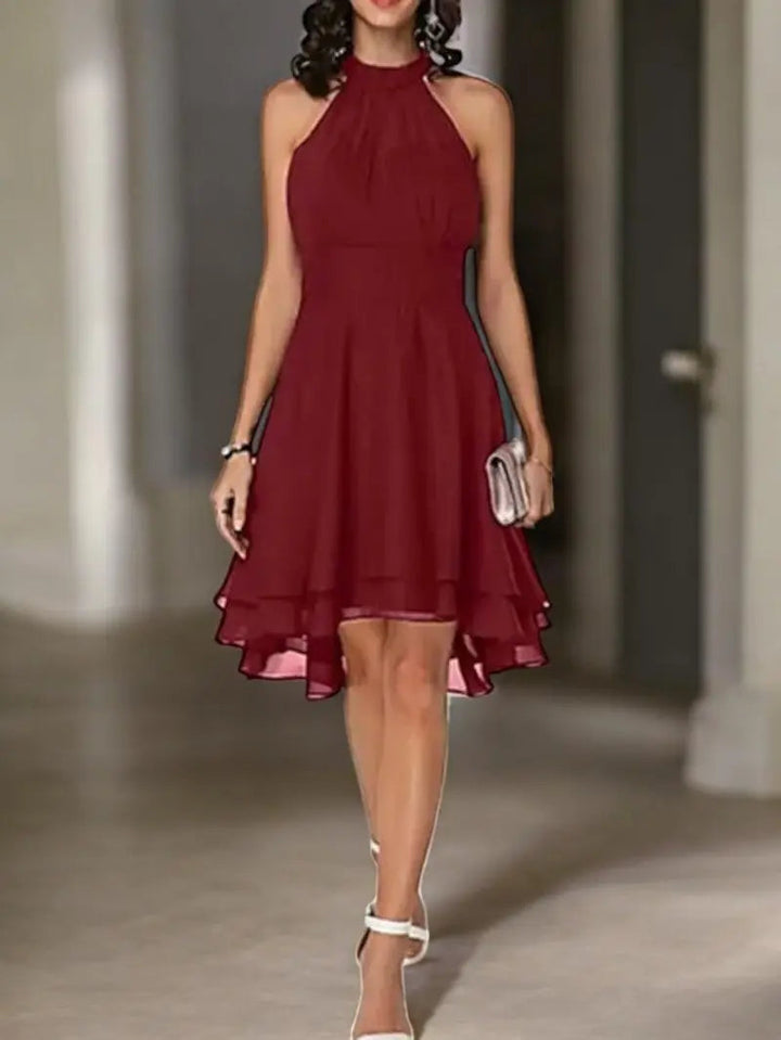 Drune | Elegante Ärmelloses Chiffon Kleid