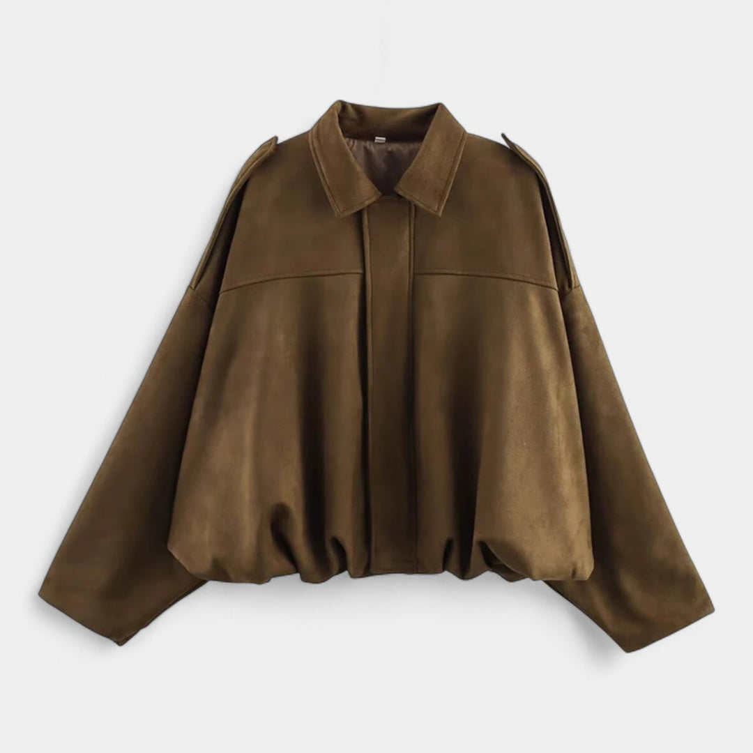 Drune | Modehaus - Damenjacke im Militärstil aus Wildlederimitat