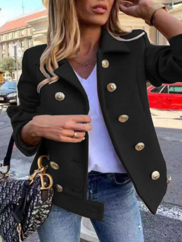 Drune - Kurze Designer-Jacke mit goldenen Knöpfen