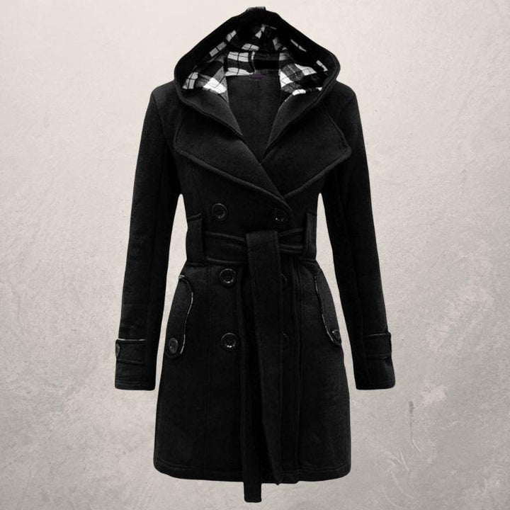 Drune | Trenchcoat Doppelreiher Kapuze Taillengürtel Klassischer Schnitt