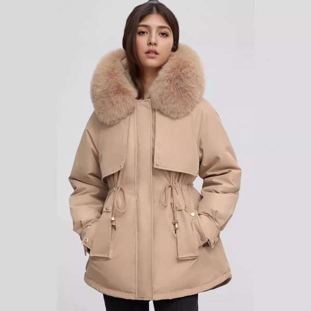 Drune | Damen Winter Kunstpelzkragen Mantel
