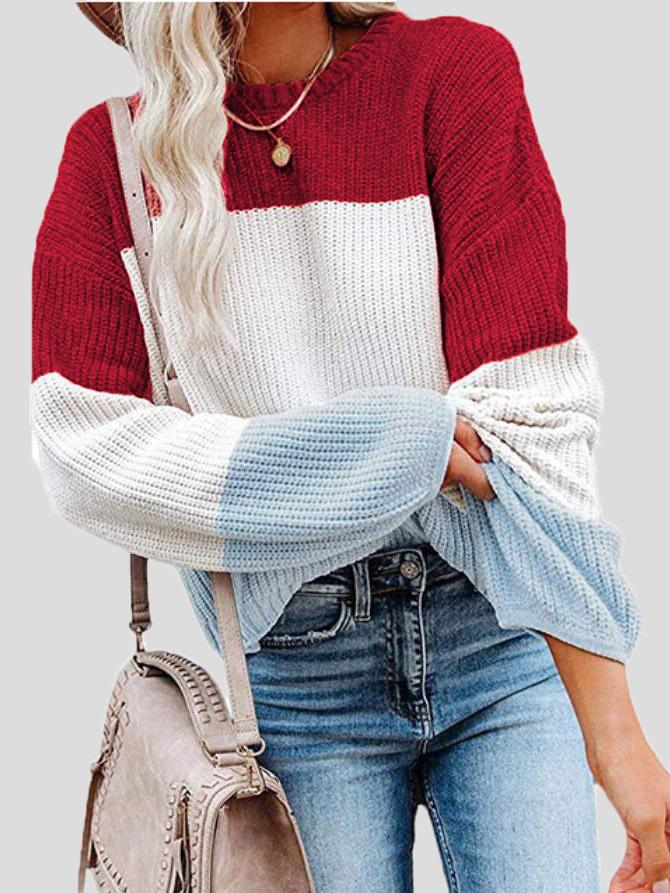 Drune | Colorblock-Strickpullover für Herbst-Lagenlook