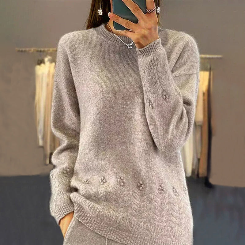 Drune | Strickbluse mit Musterdetails Wolle Komfortabel und Elegant