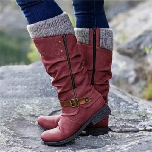 Drune | Schnallen-Stiefel bis zum Knie