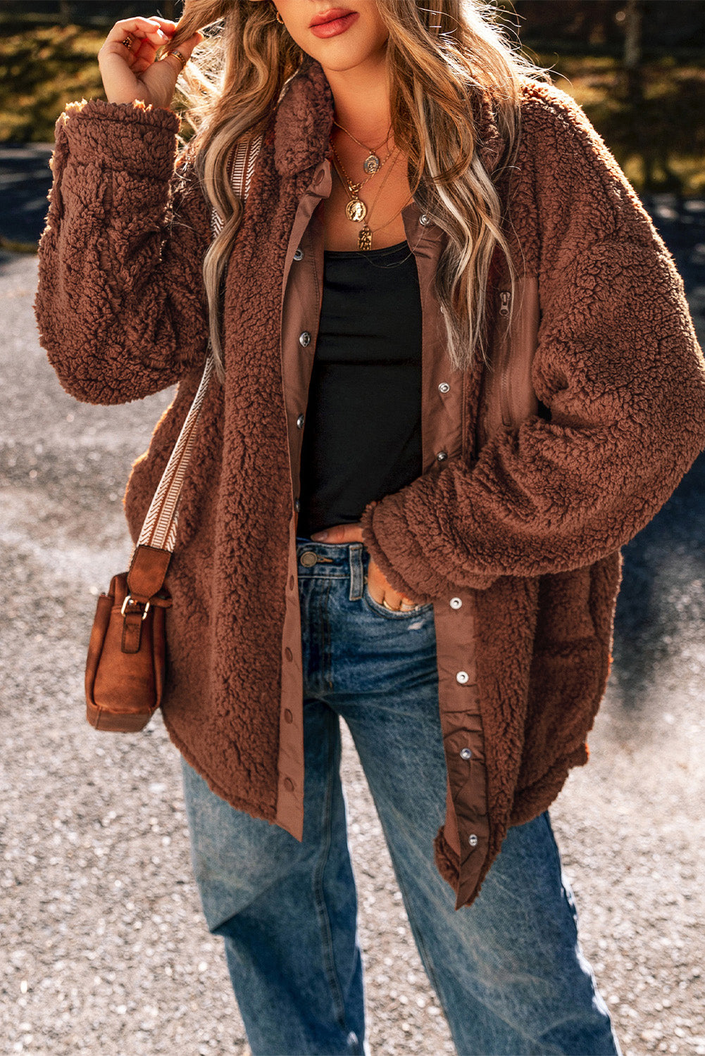 Drune | Oversized Teddyjacke Polyester Warm und Bequem