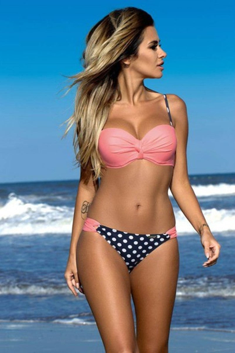 Damen Balconette-Bikini mit seitlicher Raffung und verstellbaren Trägern Drune