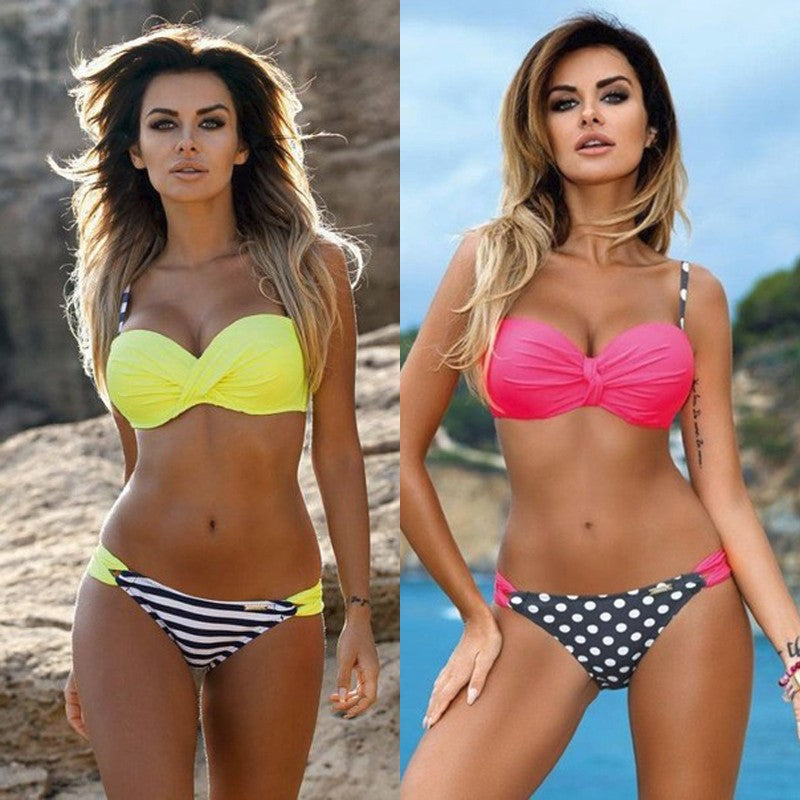 Damen Balconette-Bikini mit seitlicher Raffung und verstellbaren Trägern Drune