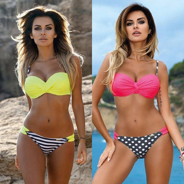 Damen Balconette-Bikini mit seitlicher Raffung und verstellbaren Trägern Drune
