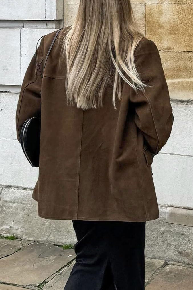 Drune | Wildleder-Finish Longline-Jacke