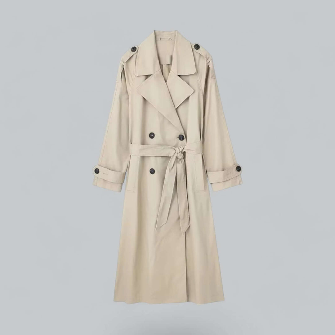 Drune | Eleganter doppelt gefütterter Damen-Trenchcoat mit Gürtel