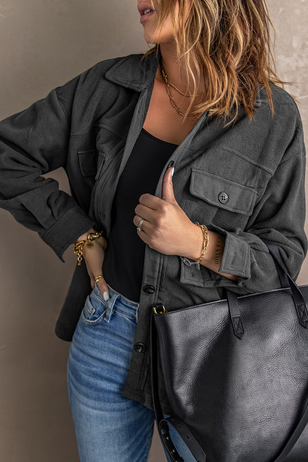 Drune | Casual Fleece Shirtjacke Weich und Warm Perfekt Für Den Alltag
