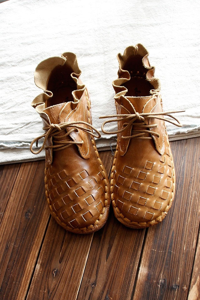 Drune | Retro Künstlerisch Echtes Leder Damen Schuhe