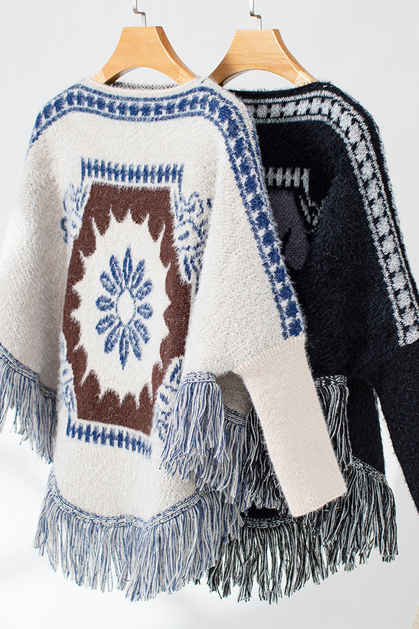 Drune | Boho knit sweater with tassel hem