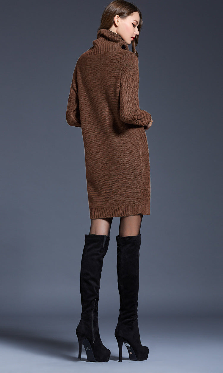 Drune | Hochhals Lange Strickkleid