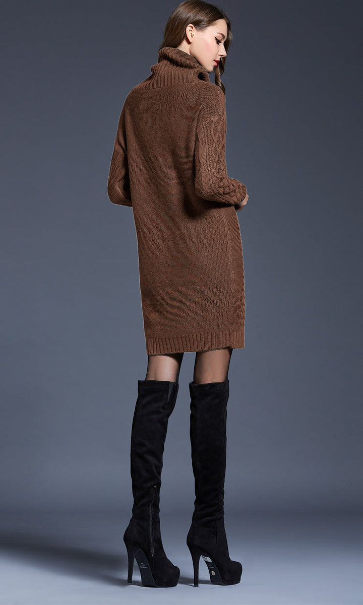 Drune | Hochhals Lange Strickkleid