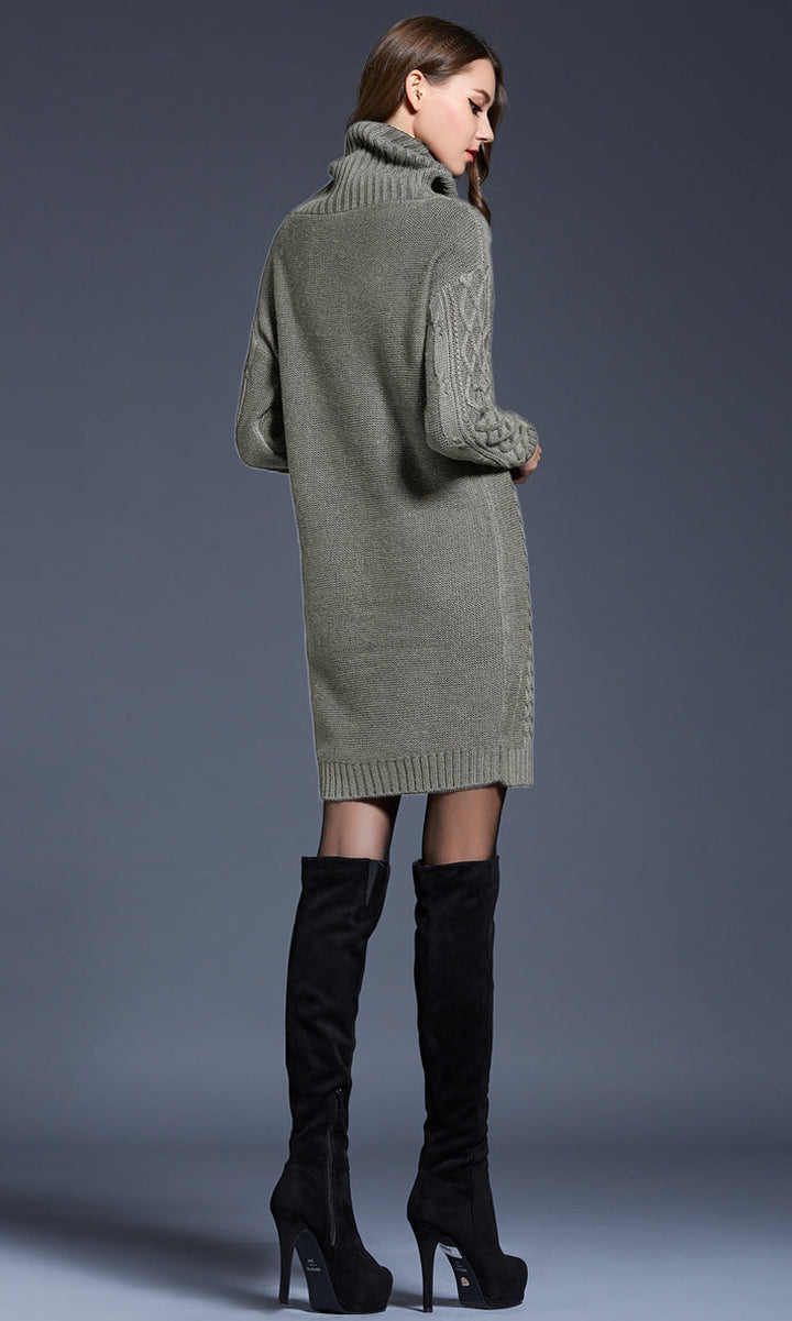 Drune | Hochhals Lange Strickkleid
