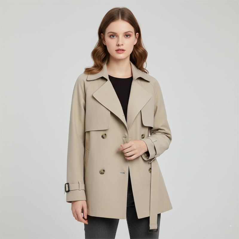 Drune | Trenchcoat - Lockere Passform - Doppelreihig - Gürteltaille