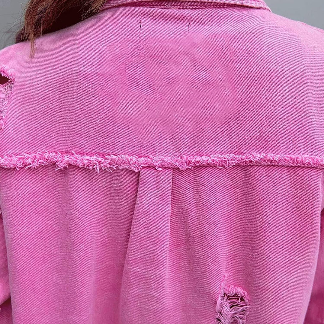 Drune | Ripped Übergrösse Denimjacke