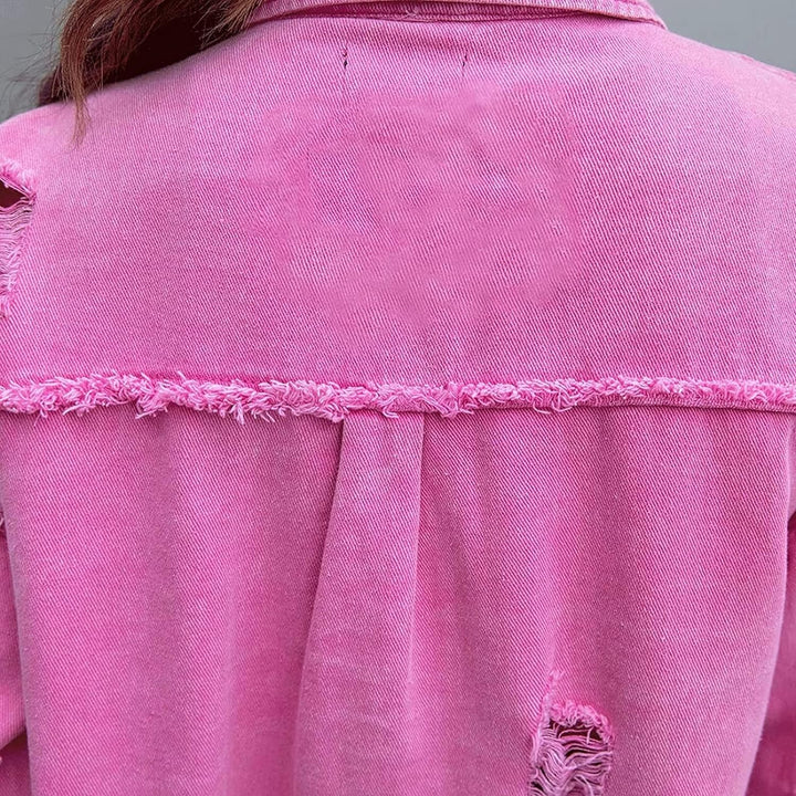 Drune | Ripped Übergrösse Denimjacke