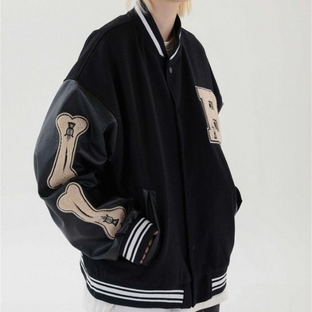 Drune | Varsity Streetwear Bomberjacke mit bestickten Patches
