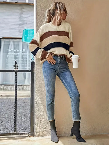 Drune | Farbblock Rundhalsausschnitt Pullover