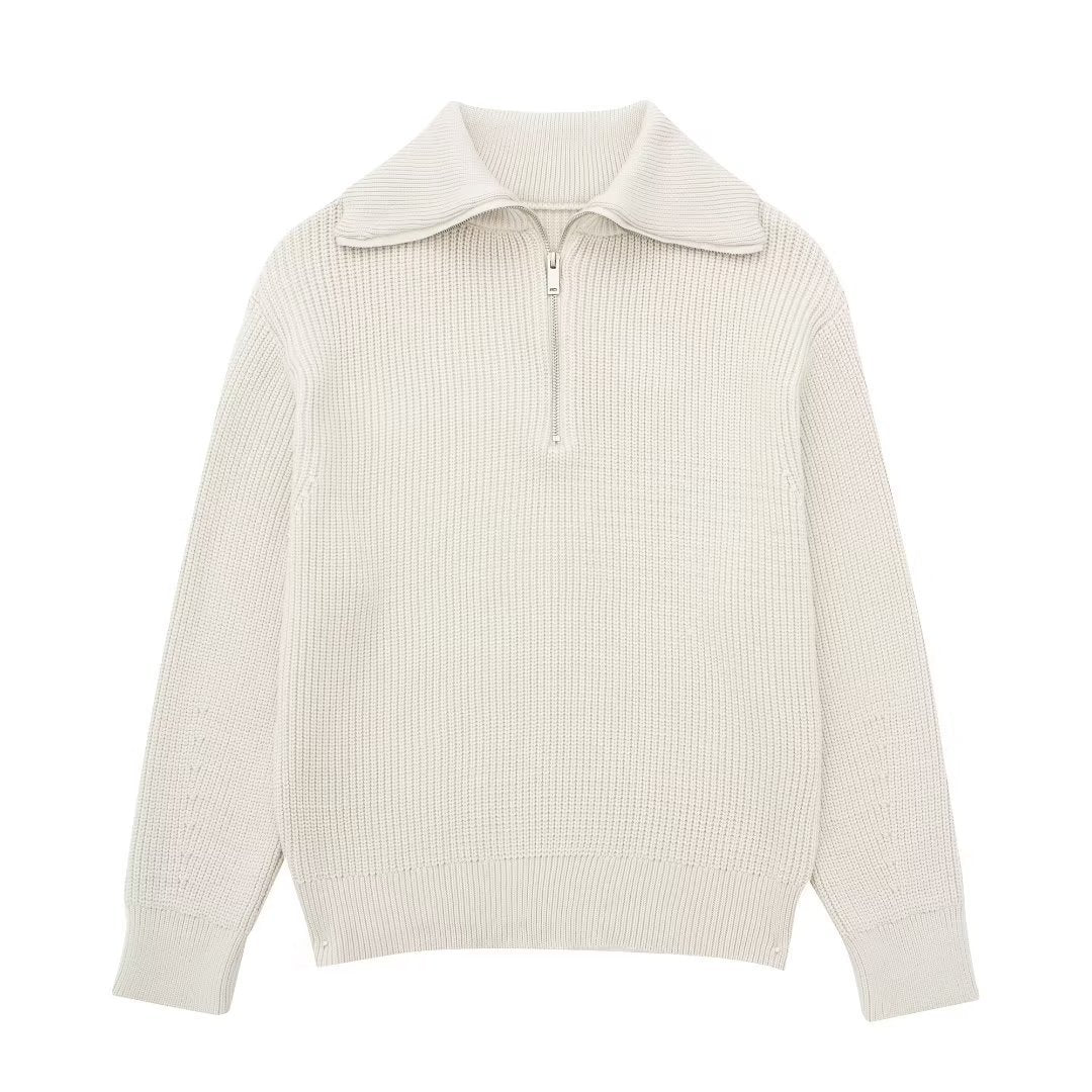 Drune | All Match Wollpullover Mit Offenem Kragen
