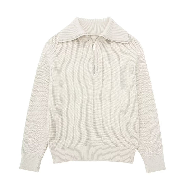 Drune | All Match Wollpullover Mit Offenem Kragen