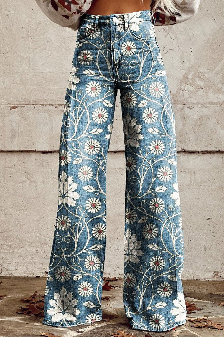 Drune | Stilvolle Hose mit blumigem Charme für Frauen
