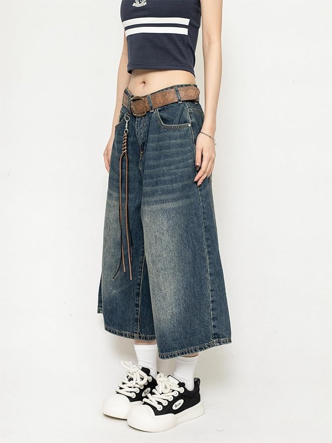 Drune | Weite Denim Culotte