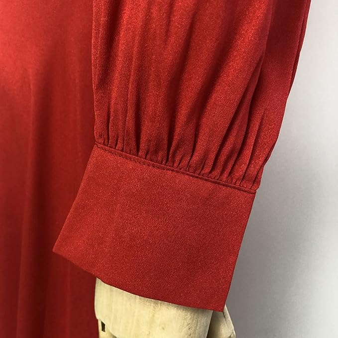 Drune | Elegantes Kleid mit langen Ärmeln V-Ausschnitt Geteilter langer Rock