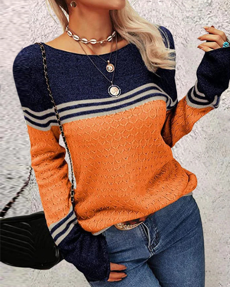 Drune | Eleganter orange Pullover moderner Stil für den Winter