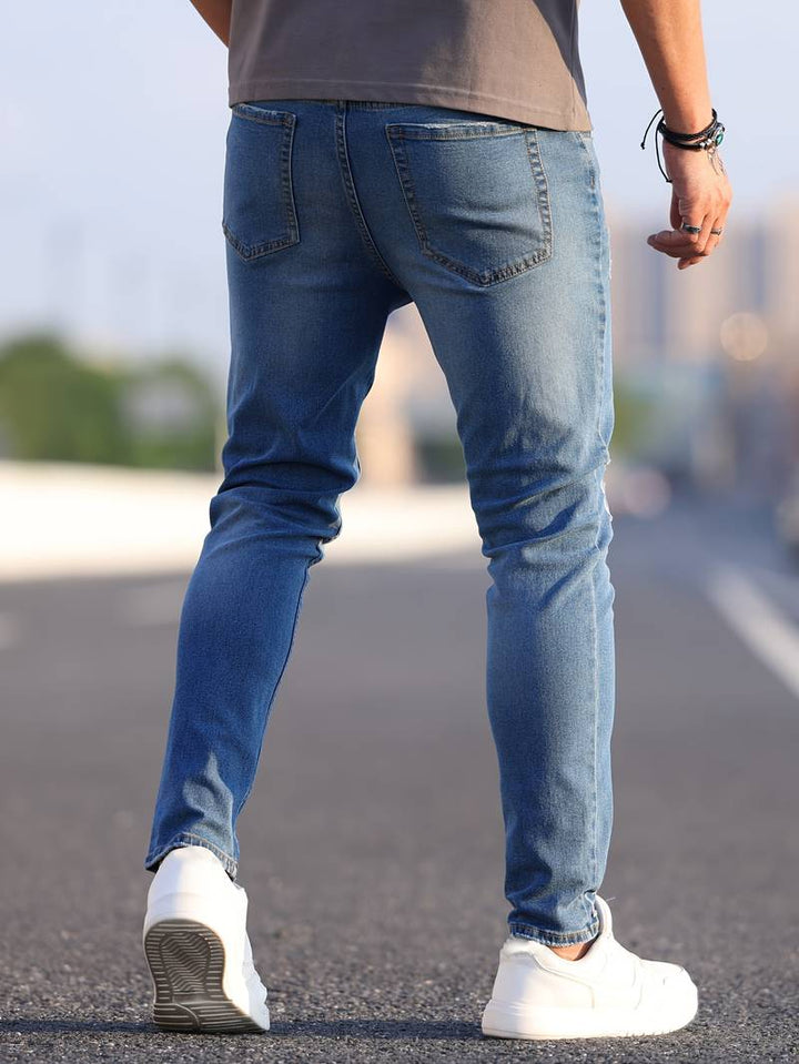 Drune | Skinny Fit Jeans mit Rissen - Stretch Denim Hose für Alltag & Streetwear Style