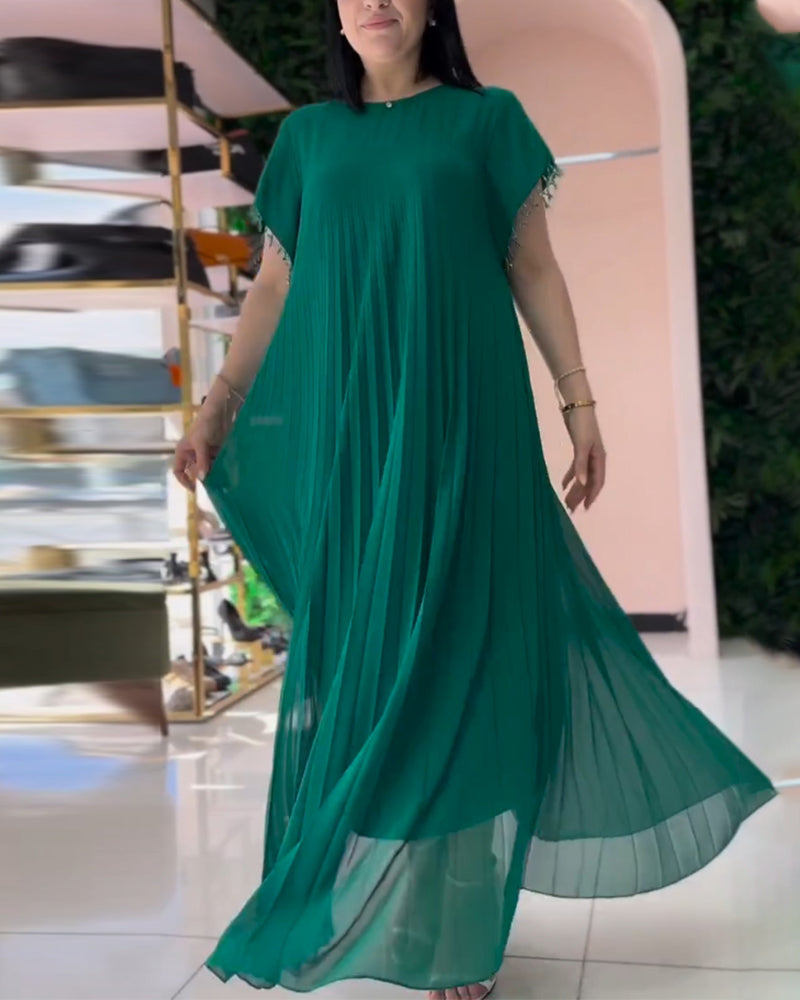 Drune | Kleid mit Kurzen Ärmeln und Falten