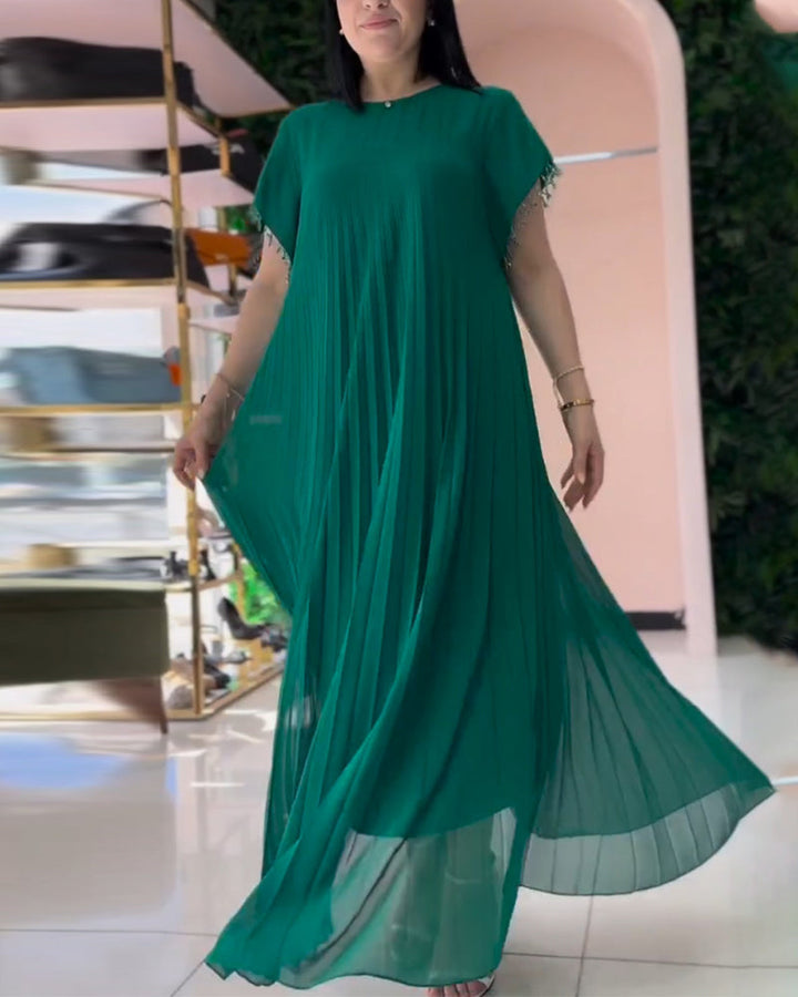 Drune | Kleid mit Kurzen Ärmeln und Falten