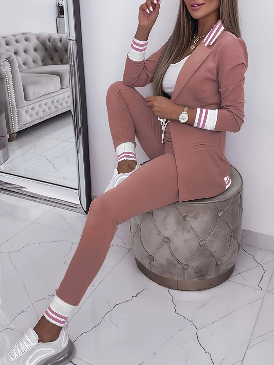 Drune | Slim Hosen Und Blazer Outfit Set Für Damen - Perfekt Für Lässige Tage