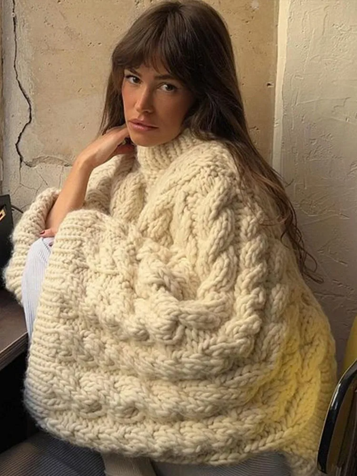 Drune | Grobstrick Großer Pullover mit hohem Kragen